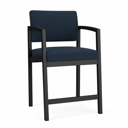 LESRO Lenox Steel Hip Chair Metal Frame, Black, RF Blueberry Upholstery LS1161